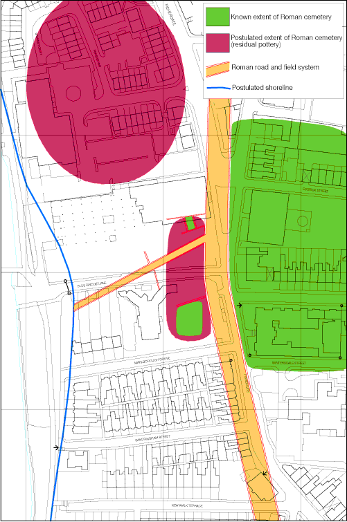 extent of known and postulated roman cemeteries